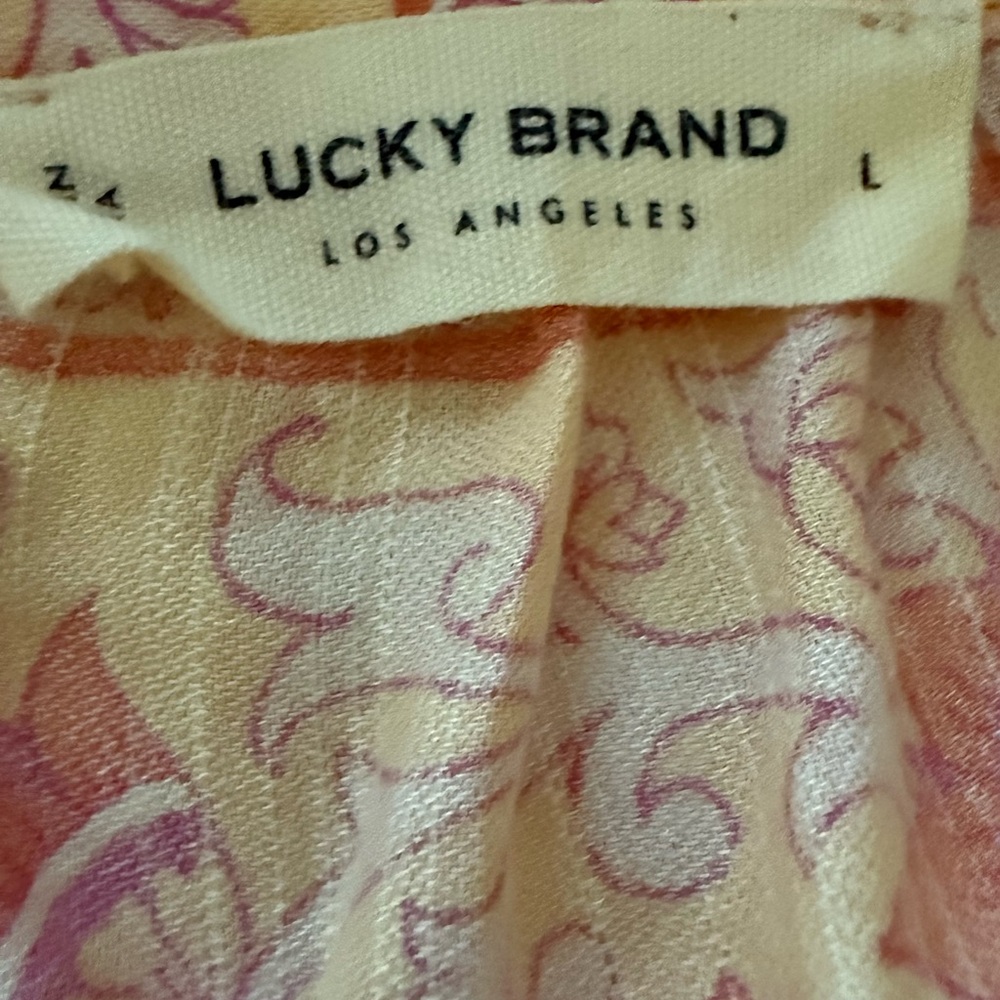Lucky Brand Pink and Orange Floral Blouse - Picture 9 of 10